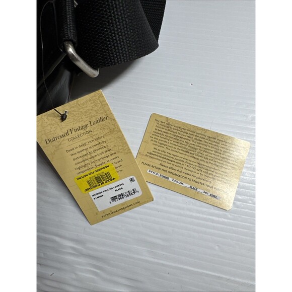 Patricia Nash Louetta Sling Bag Crossbody Distressed Vintage Leather Black NWT - Picture 6 of 7